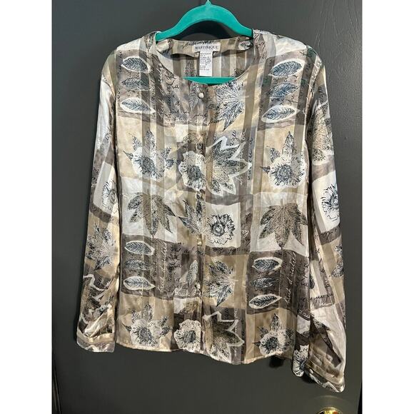 Martinique Vintage shimmering blouse 14 - Picture 1 of 6